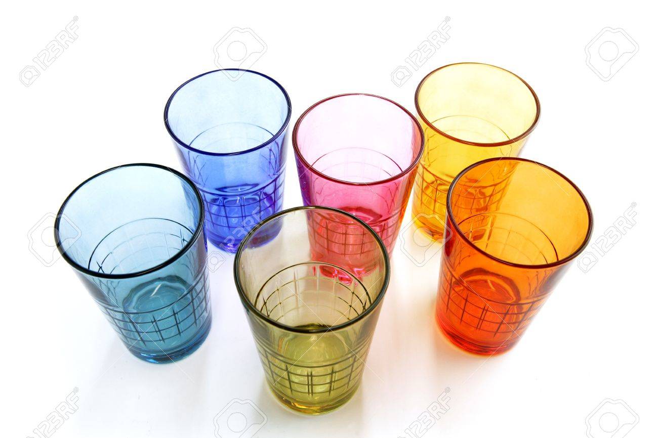 colorful drinking glasses