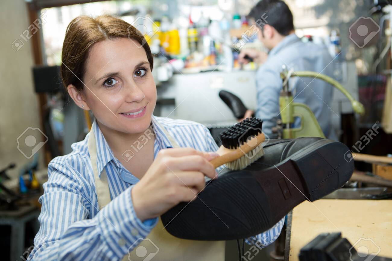 working at a shoe store