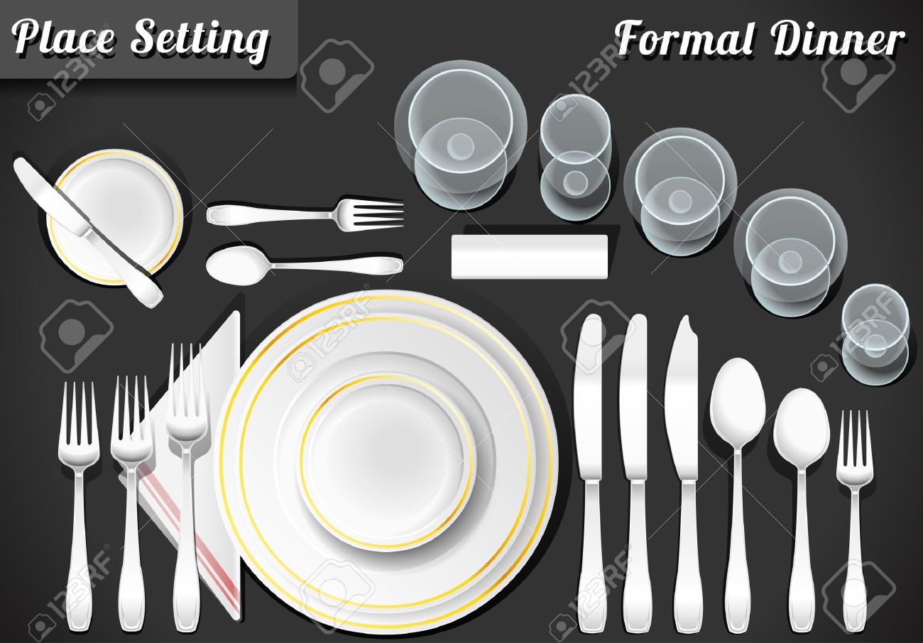 Formal Dinner Setting detailed illustration of a set of place setting formal dinner Formal Dinner Setting detailed illustration of a set of place setting formal dinner