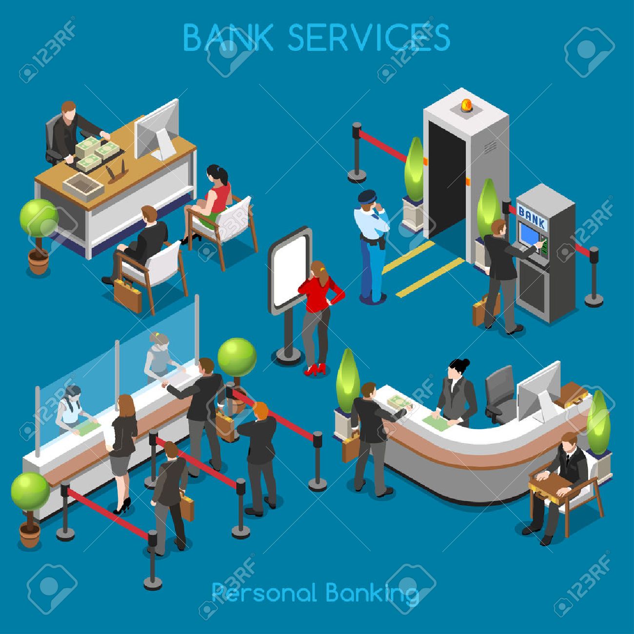 Bank Office Building Floor Interior Detail Elements. Interacting People Unique Isometric Realistic Poses. NEW bright palette 3D Flat Vector Isometric Set. Counter vault cashdesk currency exchange - 44413186 Bank Office Building Floor Interior Detail Elements. Interacting People Unique Isometric Realistic Poses. NEW bright palette 3D Flat Vector Isometric Set. Counter vault cashdesk currency exchange - 44413186