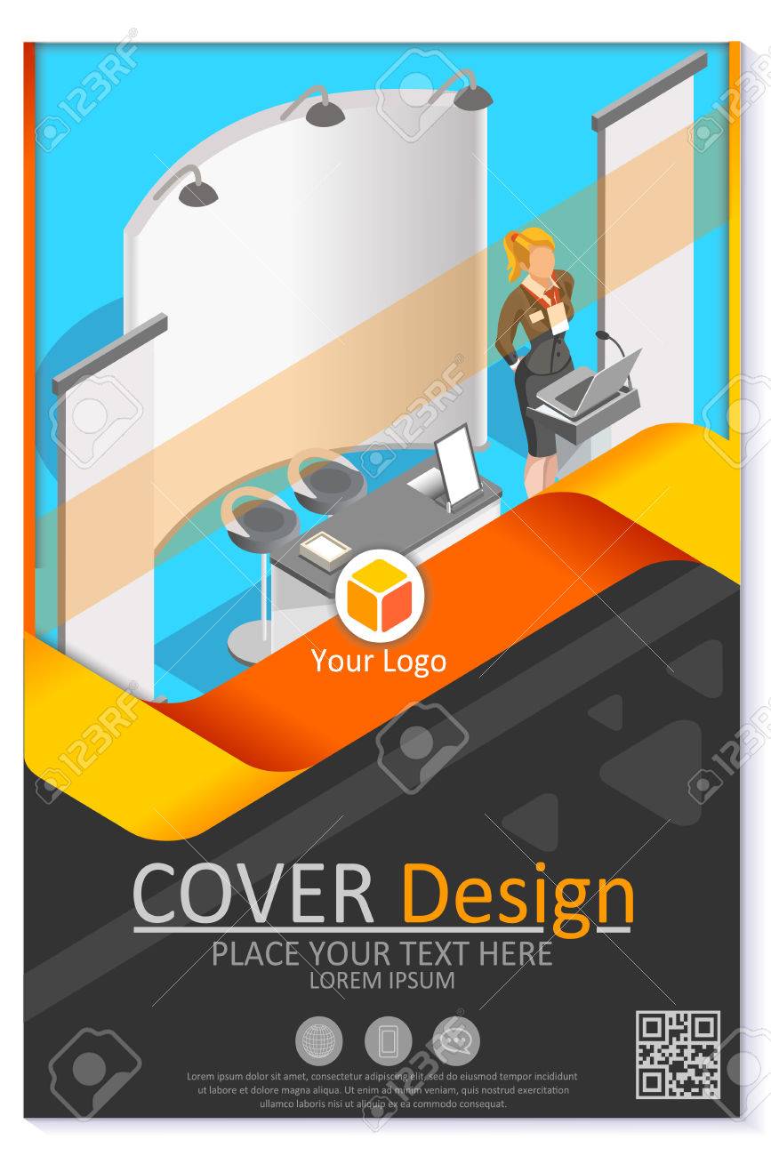 financial newsletter annual report or proposal vector clean blue