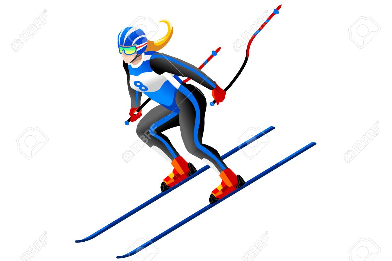 Skiing Clipart Skiing Downhill Vector Athlete Winter Sports Royalty Free Cliparts Vectors And Stock Illustration Image