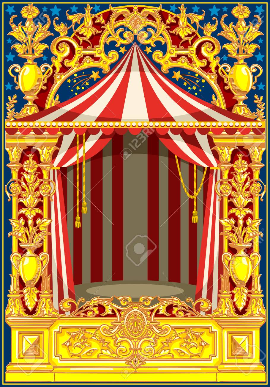 carnival poster template circus vintage theme for kids birthday
