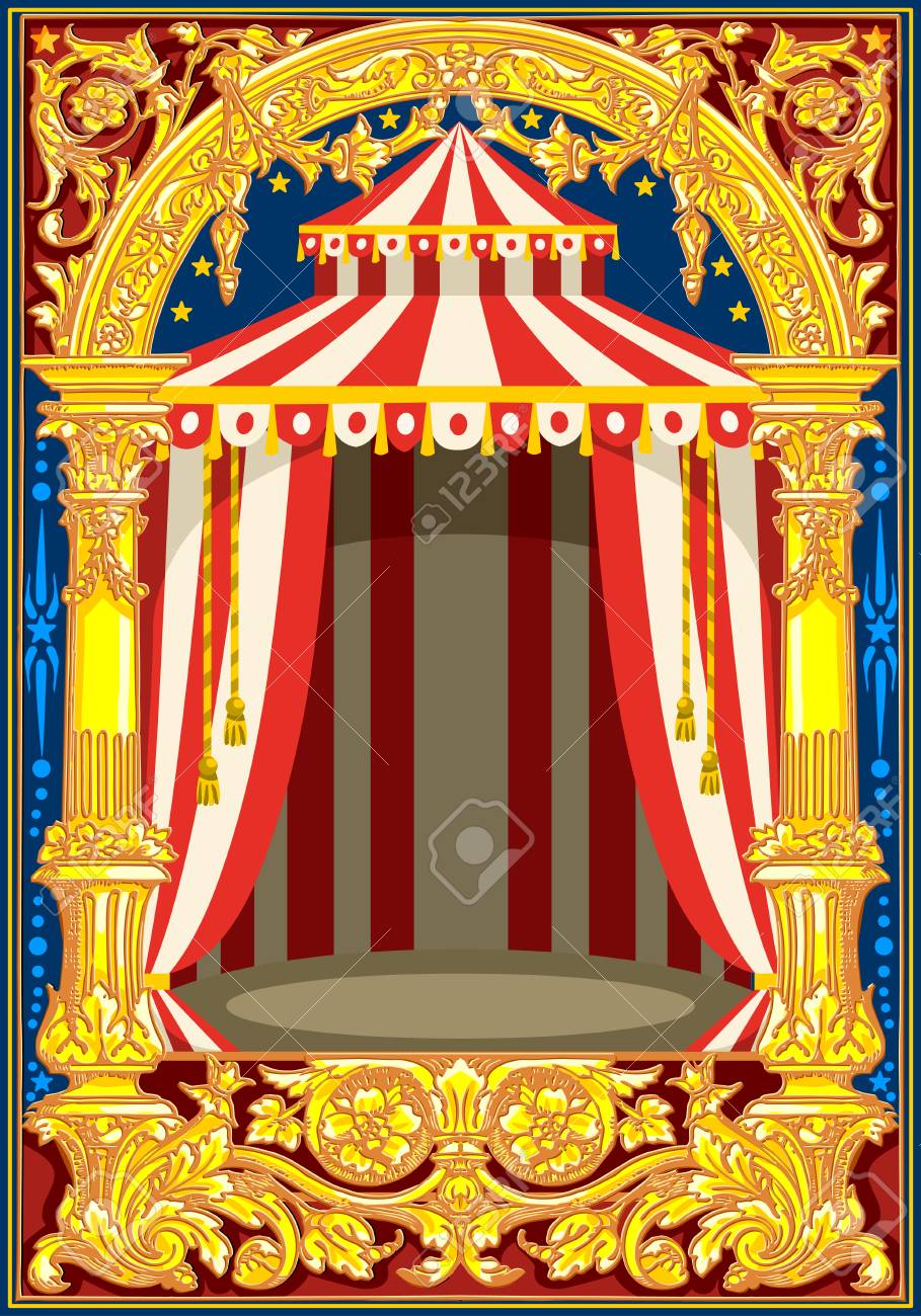 carnival poster template circus vintage theme for kids birthday carnival poster template