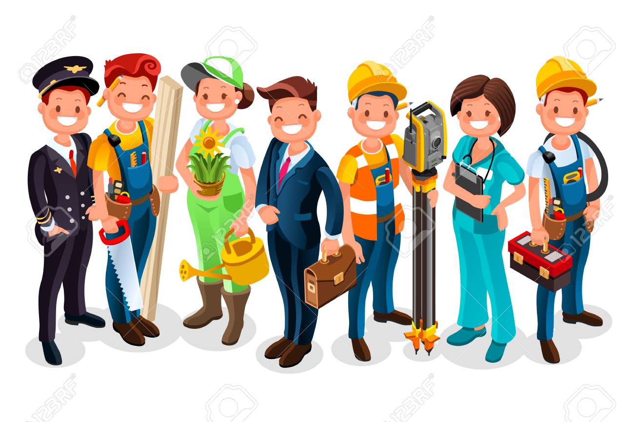 Different workmen and professional employers cartoon characters - 94401480 Different workmen and professional employers cartoon characters - 94401480