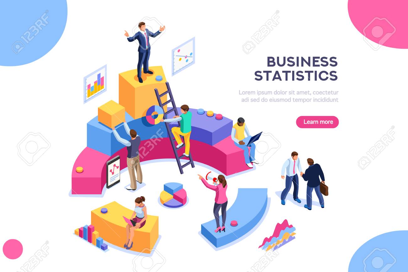Financial administration concept. Consulting for company performance, analysis concept. Statistics and business statement. Flat isometric infographics for banner or business hero images. - 103781290 Financial administration concept. Consulting for company performance, analysis concept. Statistics and business statement. Flat isometric infographics for banner or business hero images. - 103781290