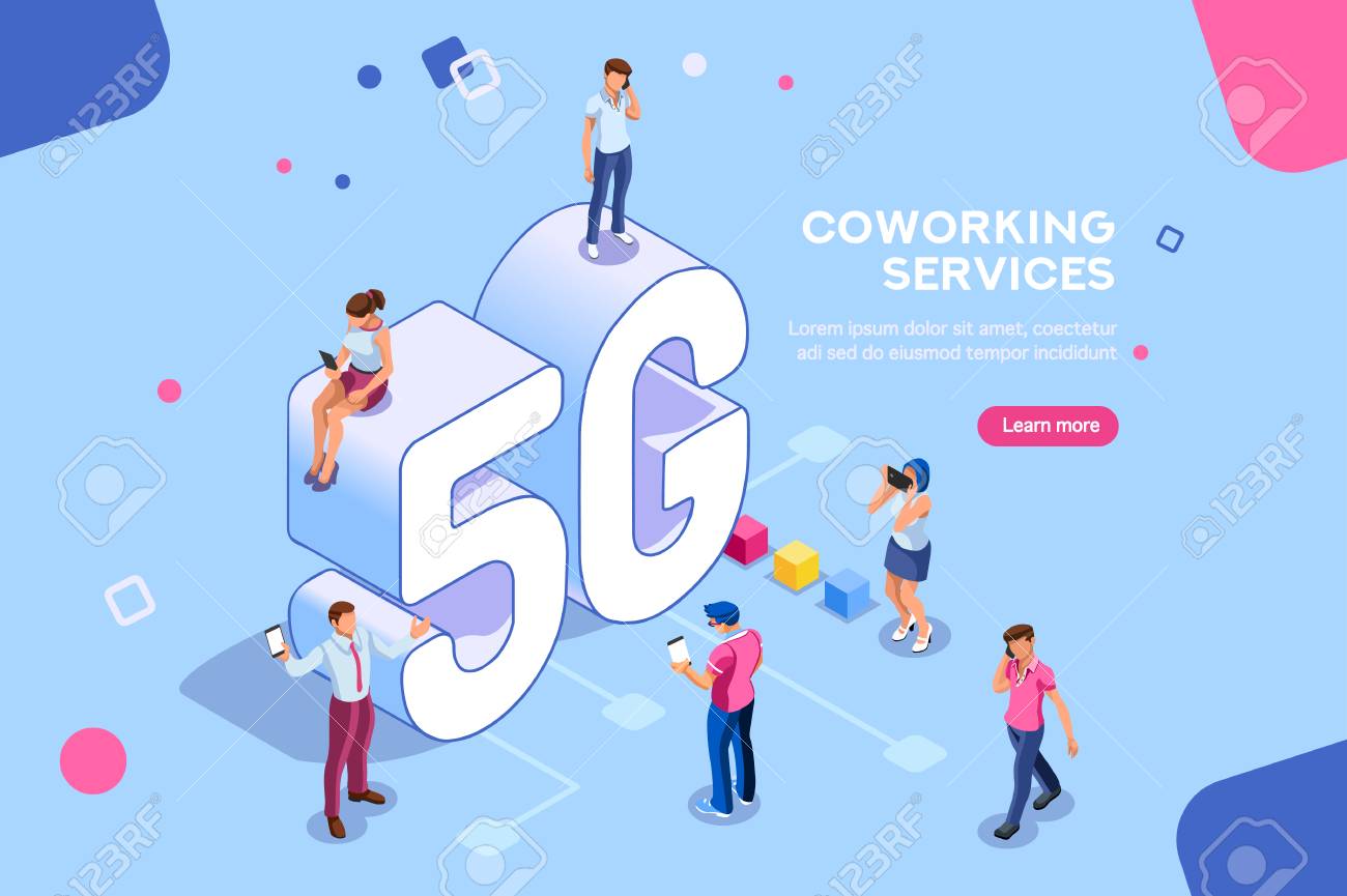 Internet systems telecommunication service. Wifi broadcast and data generation. Mobile 5G smartphone signal, tech of speed, global broadcasting to cloud. Isometric concept with characters illustration - 106377645 Internet systems telecommunication service. Wifi broadcast and data generation. Mobile 5G smartphone signal, tech of speed, global broadcasting to cloud. Isometric concept with characters illustration - 106377645
