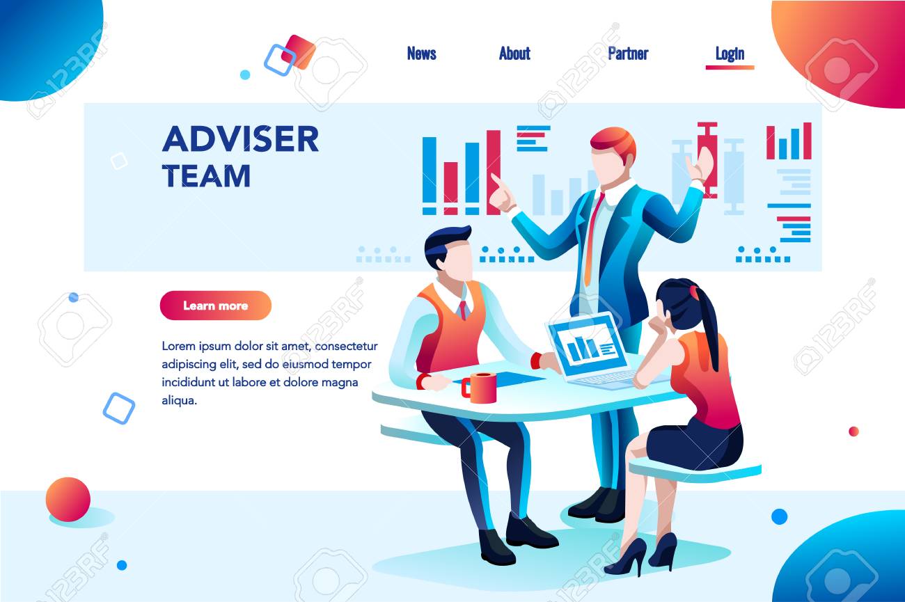 Analyst, financial banner. Planner, corporate earning calculate, data discussion. Consultant concept, characters, text on flat isometric emblem. Flowchart icons, infographic images vector illustration - 110219370 Analyst, financial banner. Planner, corporate earning calculate, data discussion. Consultant concept, characters, text on flat isometric emblem. Flowchart icons, infographic images vector illustration - 110219370