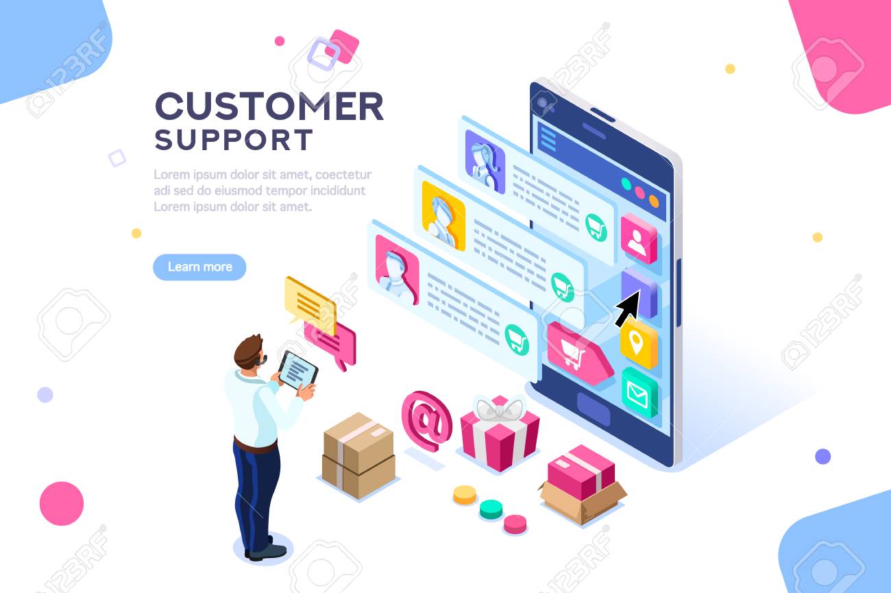 Commercial support for customer transaction on website. Consumer at website, buyer at electronic dashboard. Commerce or marketing concept with characters flat isometric images vector illustration. - 109355442 Commercial support for customer transaction on website. Consumer at website, buyer at electronic dashboard. Commerce or marketing concept with characters flat isometric images vector illustration. - 109355442