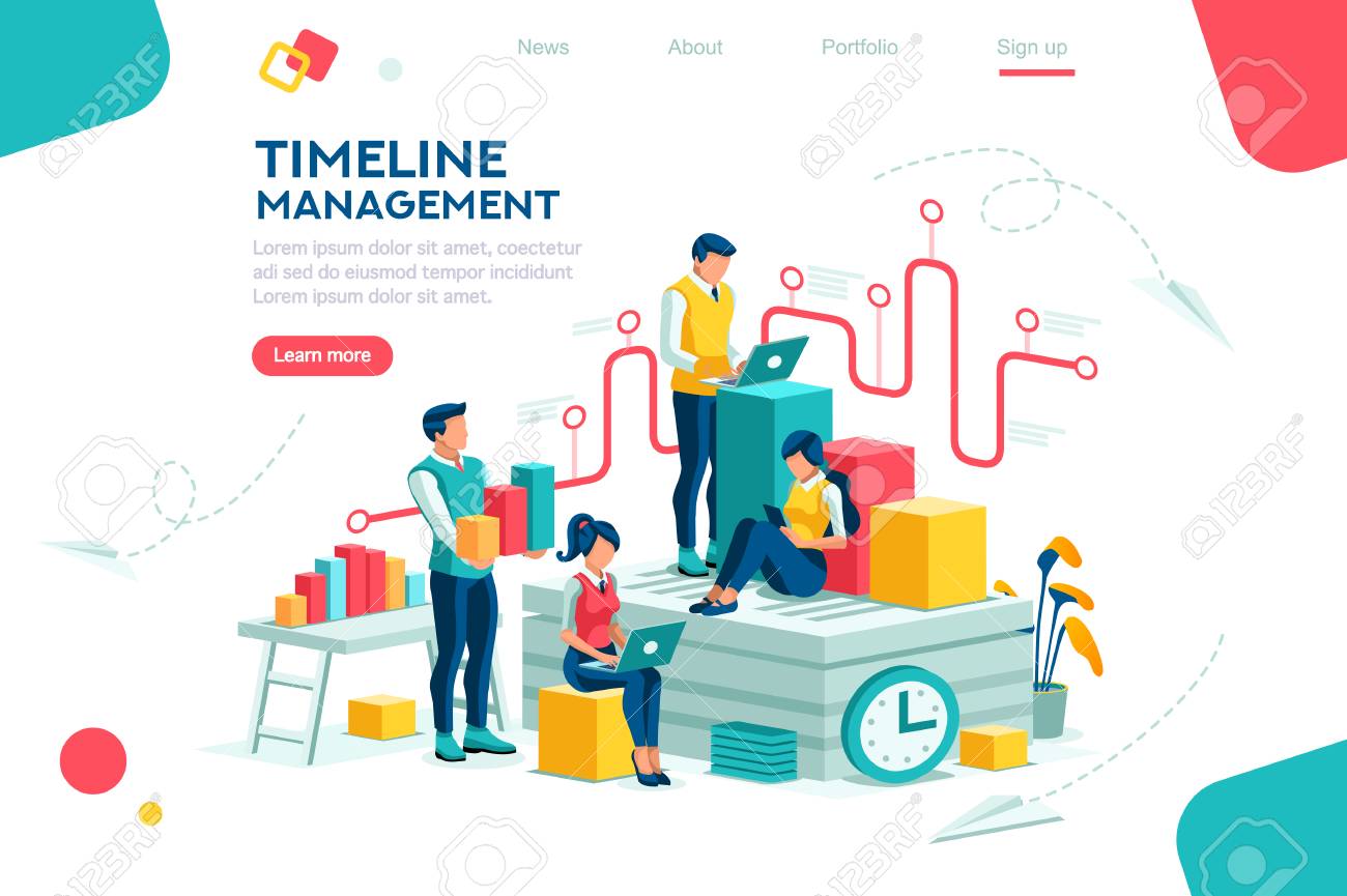 Document management, team thinking, brainstorming analytics information about company. Clock always at office. Around infographic flying presentation history timeline concept. Flat isometric character - 118849079 Document management, team thinking, brainstorming analytics information about company. Clock always at office. Around infographic flying presentation history timeline concept. Flat isometric character - 118849079
