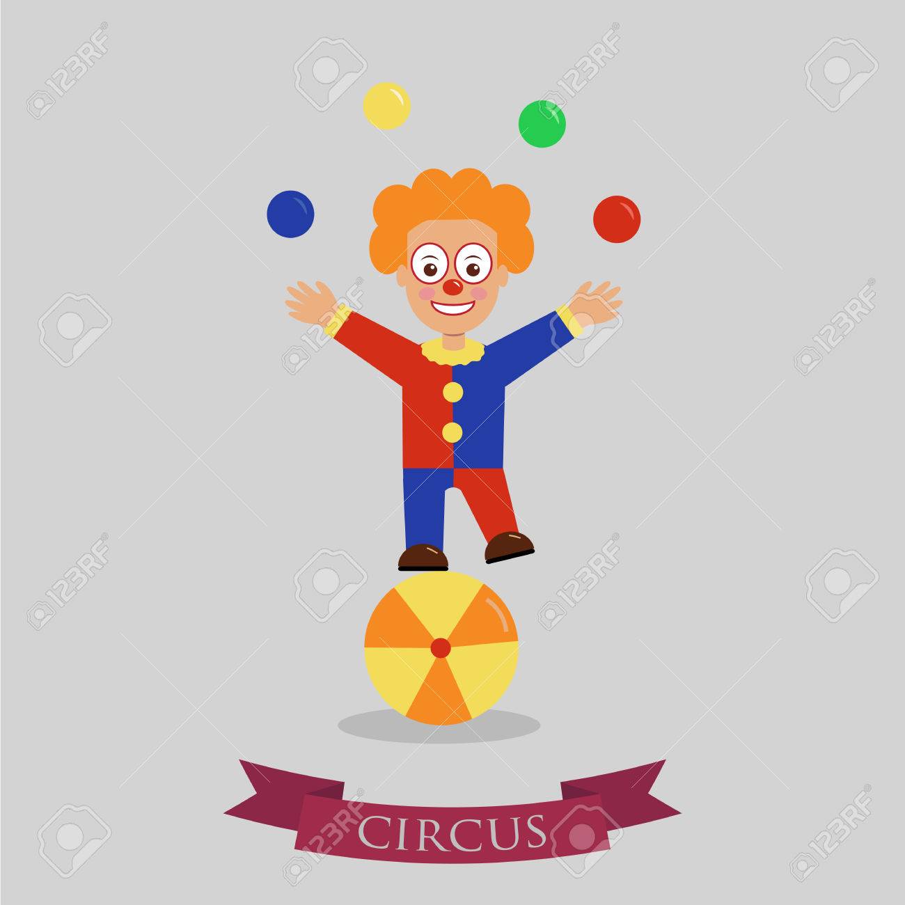 ボールは 明るい背景にジャグリングのピエロします のイラスト素材 ベクタ Image ボールは 明るい背景にジャグリングのピエロします のイラスト素材 ベクタ Image