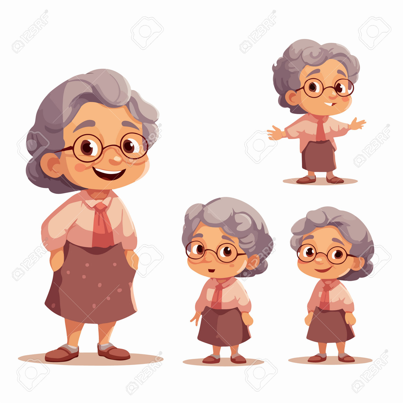 Old Woman Cartoon Character. Grandmother With Different Hairstyle. Vector  Illustration Royalty Free SVG, Cliparts, Vectors, and Stock Illustration.  Image 221296838., image size:1300x1299