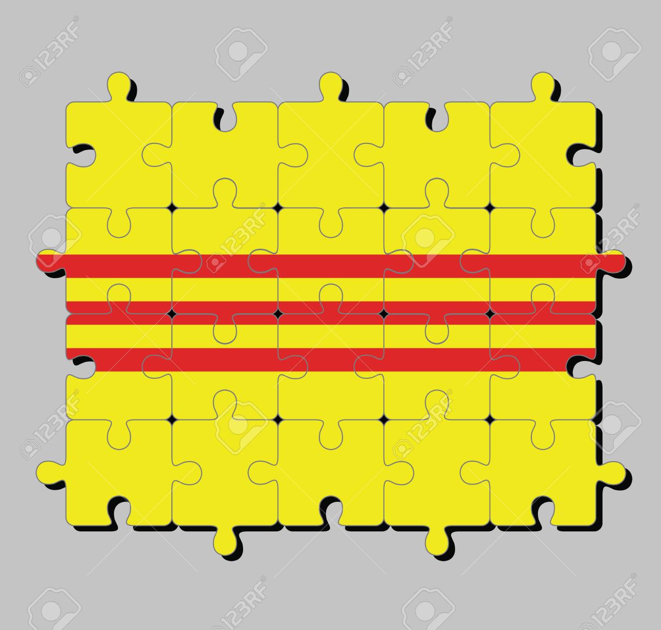 Jigsaw Puzzle Of South Vietnam Flag Heritage And Freedom Flag