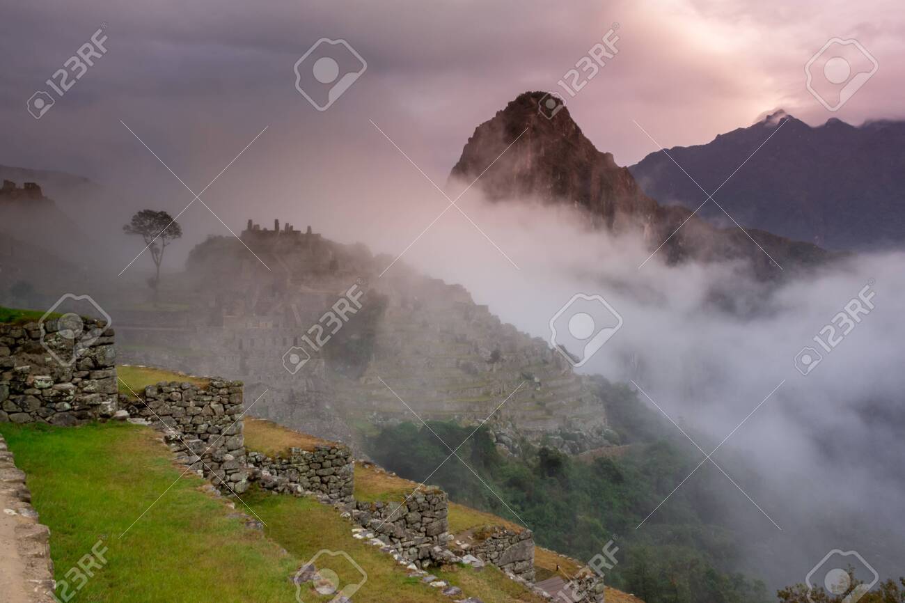 Machu Picchu Cusco Peru In The Early Morning Mist Found On Stock Photo Picture And Royalty Free Image Image