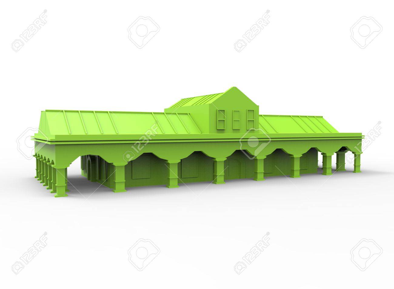 3d Darstellung Von Einfachen Villa Low Poly Dreiecke Und Polygone