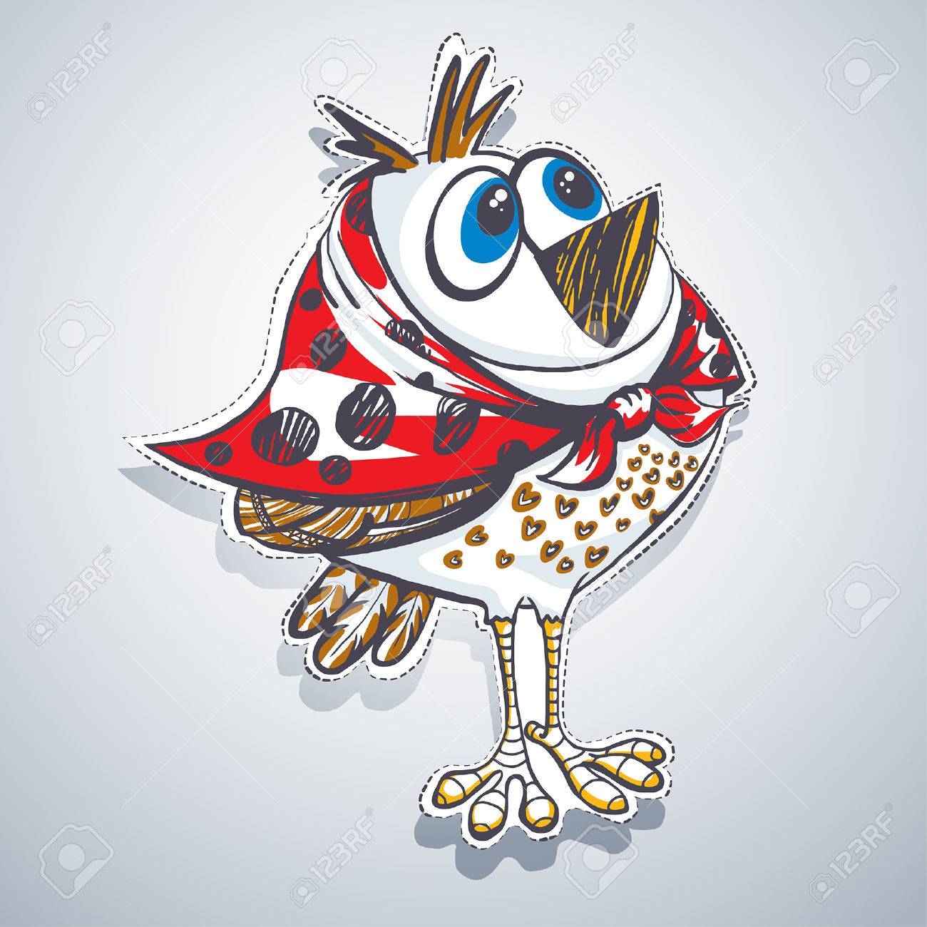 Illustration De Dessin Animé Drôle Doiseau