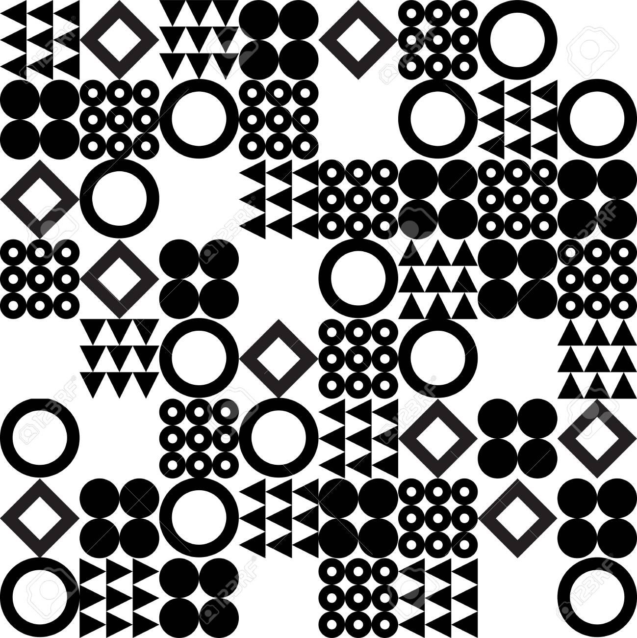 Vector Geometric Pattern Seamless Abstract Black And White