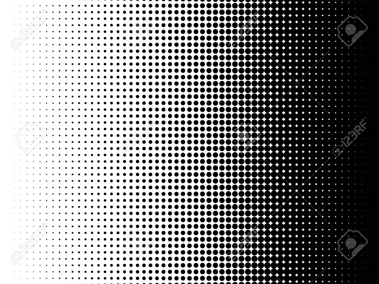 放射状ハーフトーン パターン テクスチャ レトロな ヴィンテージ壁紙グラフィック効果のためのベクトル黒と白の放射状ドットグラデーションの背景 ポスター イラスト用モノクロポップアートドットオーバーレイ のイラスト素材 ベクタ Image 9341