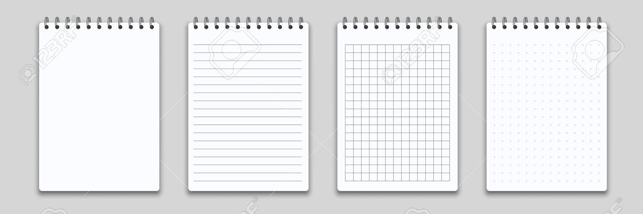 notebook or memo notepad with binder vector note pad or diary memo page