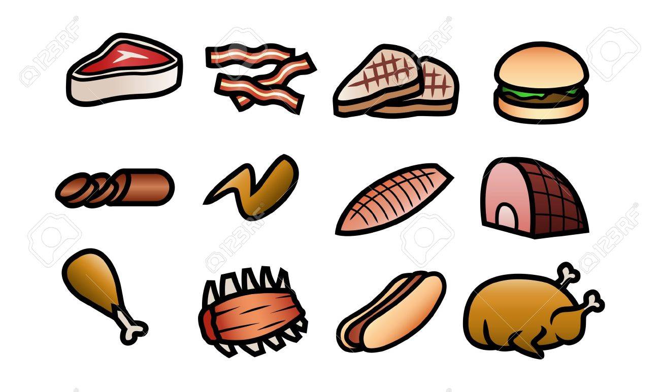 A Set Of 12 Cute Cartoon Icons Portraying Different Cuts Of Meat Royalty Free Cliparts Vectors And Stock Illustration Image 18263600 Click on any image to see links to licensing and related cartoons. a set of 12 cute cartoon icons portraying different cuts of meat