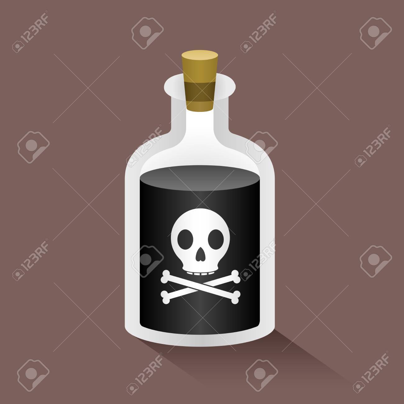 毒を示す 髑髏と骨が付いたボトルのイラスト のイラスト素材 ベクタ Image