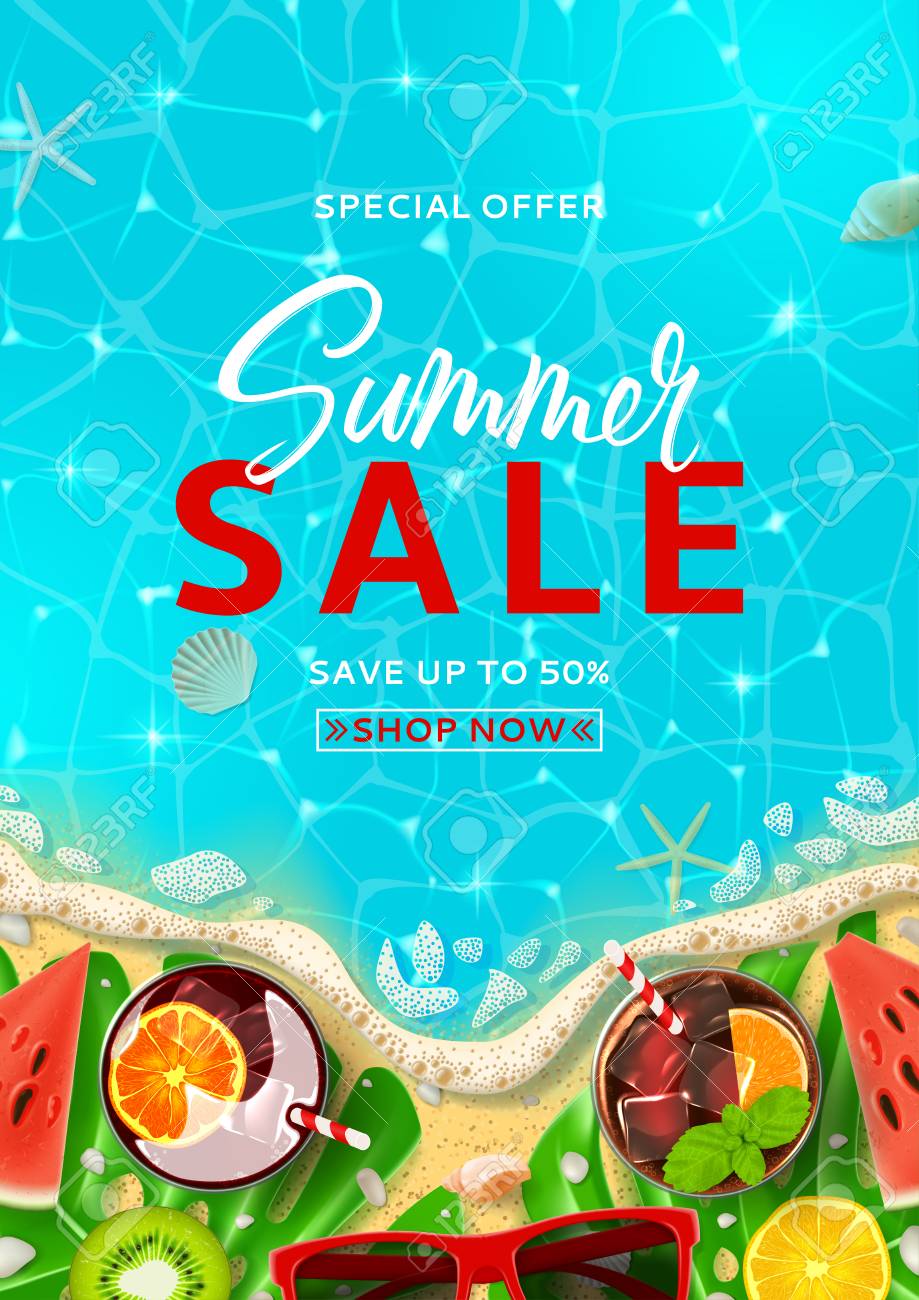 summer sale promo flyer template top view on summer decoration free promo flyer templates