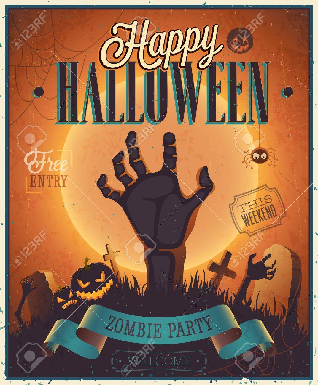 ハロウィーンのゾンビ党のポスター ベクトル イラスト のイラスト素材 ベクタ Image ハロウィーンのゾンビ党のポスター ベクトル イラスト のイラスト素材 ベクタ Image
