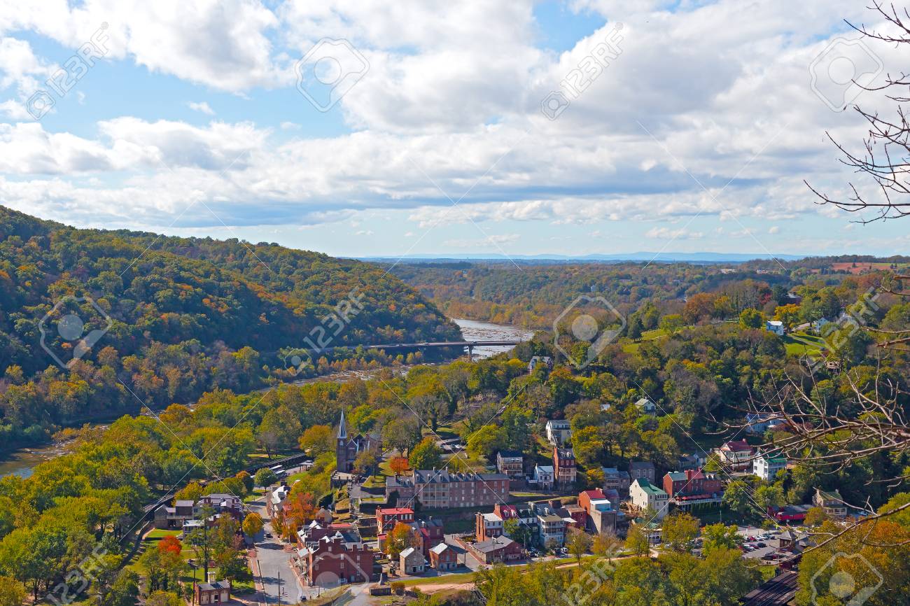 A View On Harpers Ferry Historic Town From A High Point West Stock Photo Picture And Royalty Free Image Image 118391797