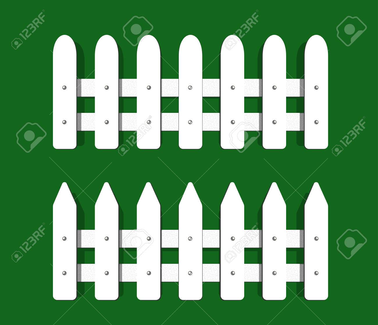 Zaun Weiss Vorgarten Fechten Dekorativen Holz Klassischen Stil Auf Einem Grunen Hintergrund Lizenzfrei Nutzbare Vektorgrafiken Clip Arts Illustrationen Image 53580480