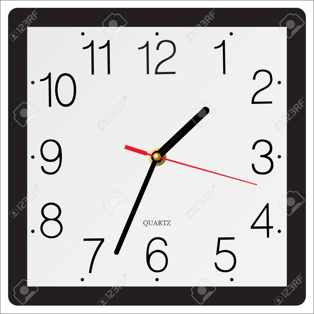 Square Simple Classic Wall Clock Isolated On White Background Royalty Free Cliparts Vectors And Stock Illustration Image 67761751