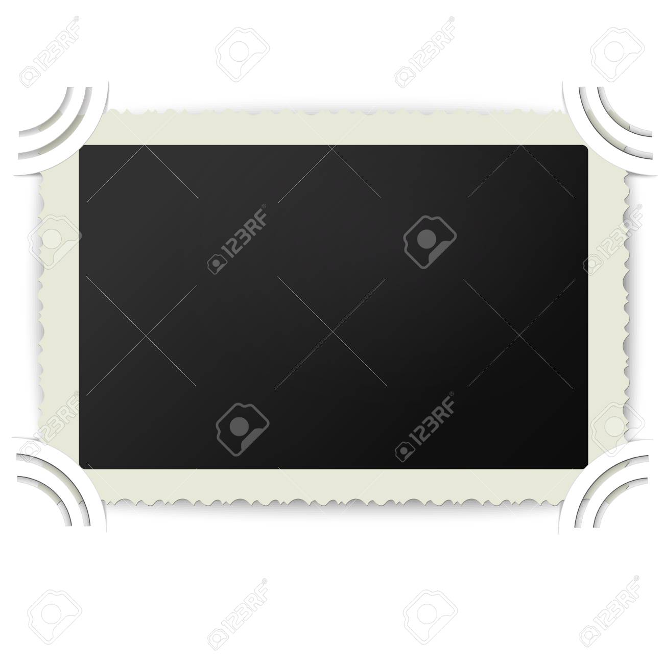ビンテージ フォト アルバム白い背景で隔離の考え出したエッジ付きレトロなフォト フレームのイラスト素材 ベクタ Image