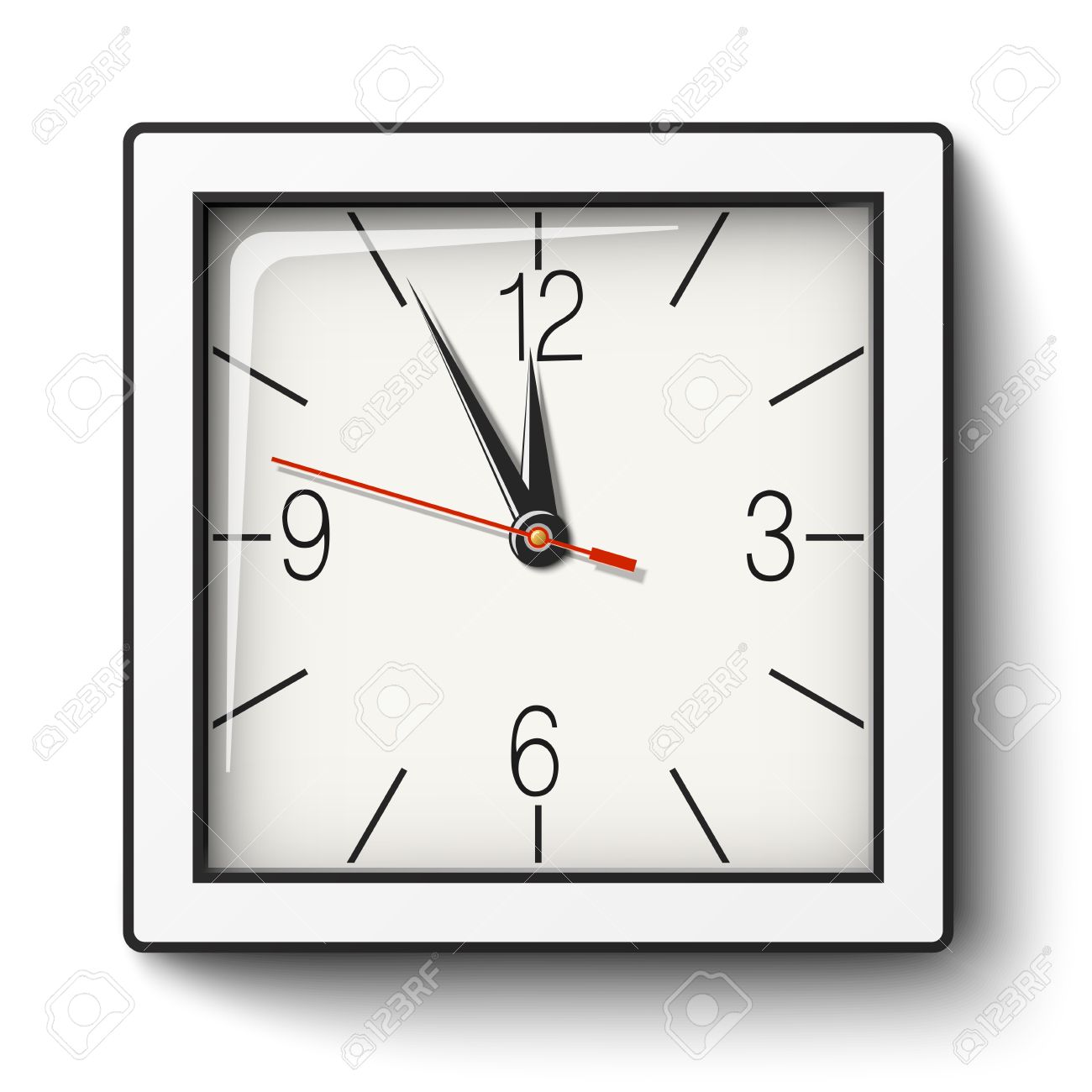 Square Wall Clock In White Body With Black Edging Royalty Free Cliparts Vectors And Stock Illustration Image 66949871