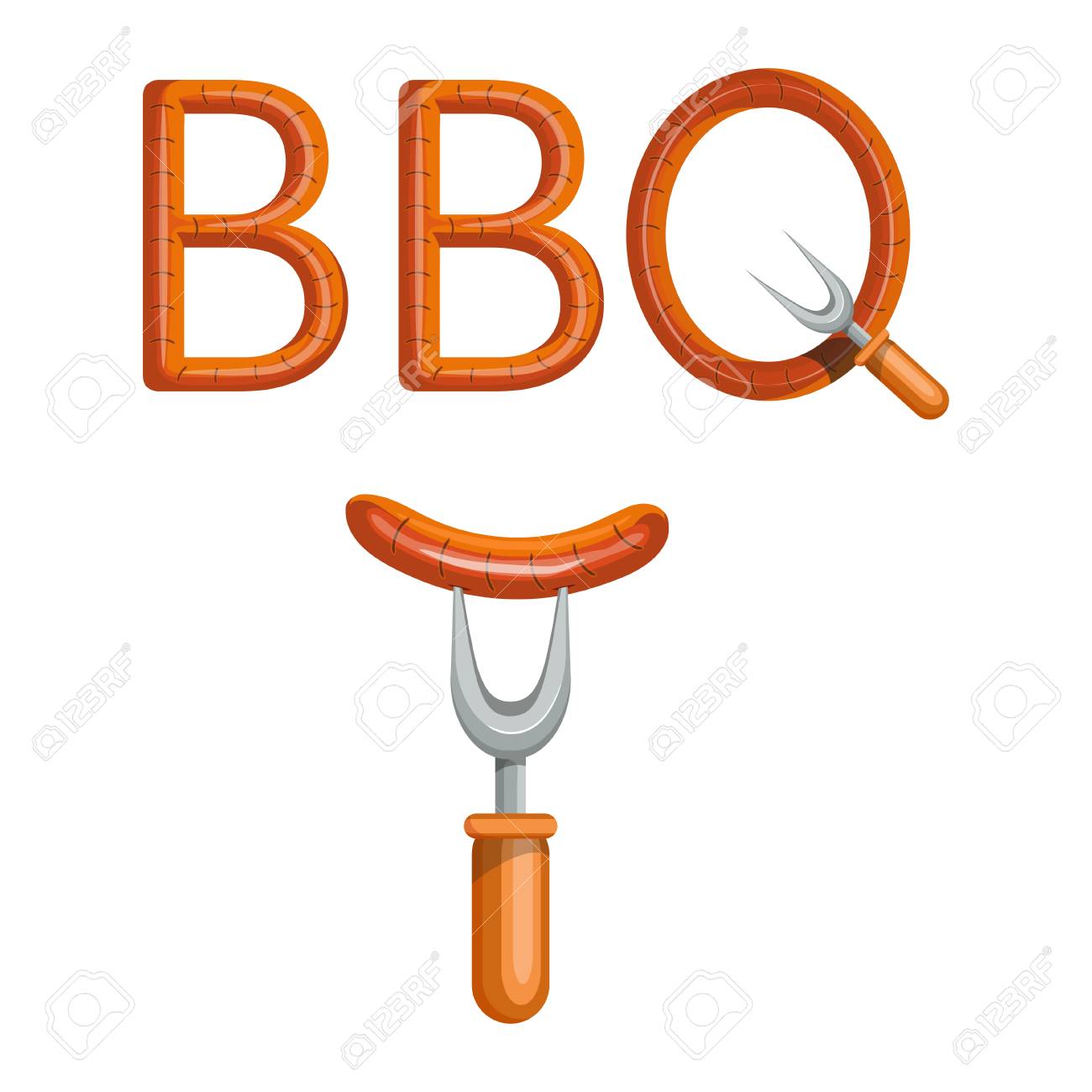 BBQ Grill. Koken Van Vlees In Brand. Barbecue Feestje. BBQ BBQ Grill. à ¡ook Vlees In Brand. Barbecue Feestje. BBQ