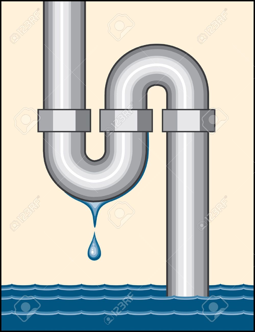 点滴注入および水の部屋を充填漏れパイプのイラスト のイラスト素材 ベクタ Image