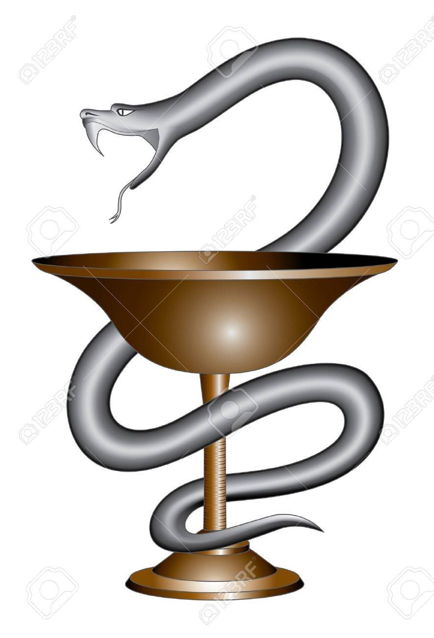Pharmacy Snake And Cup Symbol Is An Illustration Of The Pharmacy Symbol  Design Including A Snake And Cup In A Graphic Style Royalty Free SVG,  Cliparts, Vectors, and Stock Illustration. Image 17973266., image size:885x1300