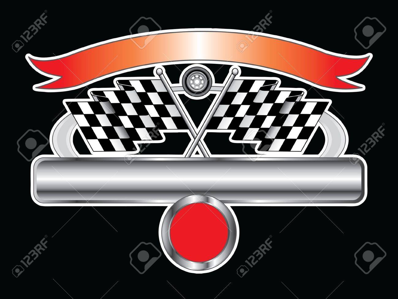 racing design with chrome banner is an illustration of a racing