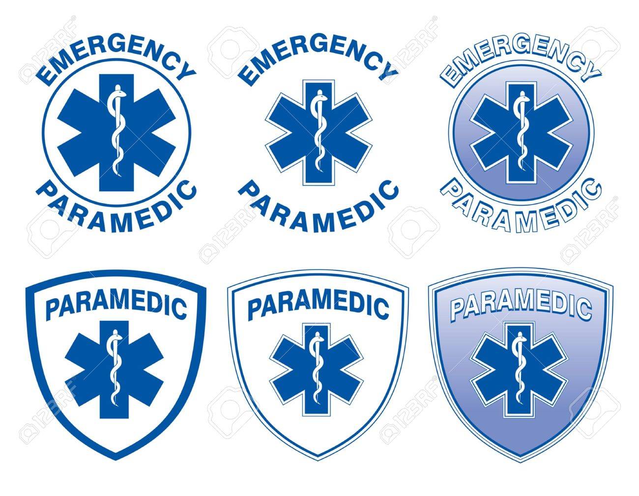 Paramedic Medical Designs Is An Illustration Of Six Emergency Paramedic  Designs With Star Of Life Medical Symbols Royalty Free SVG, Cliparts,  Vectors, and Stock Illustration. Image 21598164.