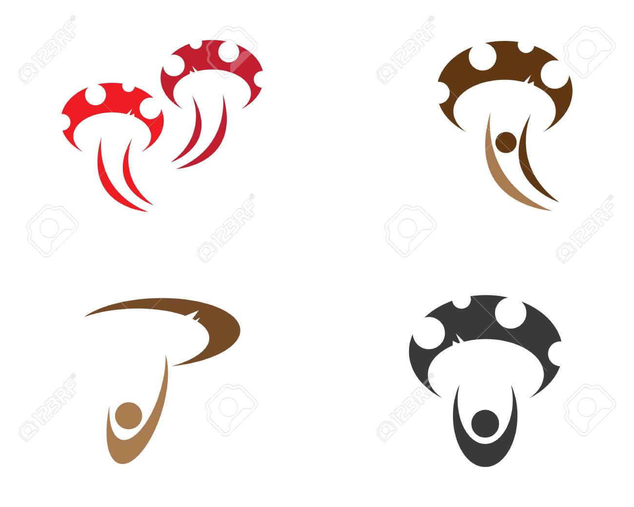 healthy mushroom logo vector template royalty free cliparts vectors