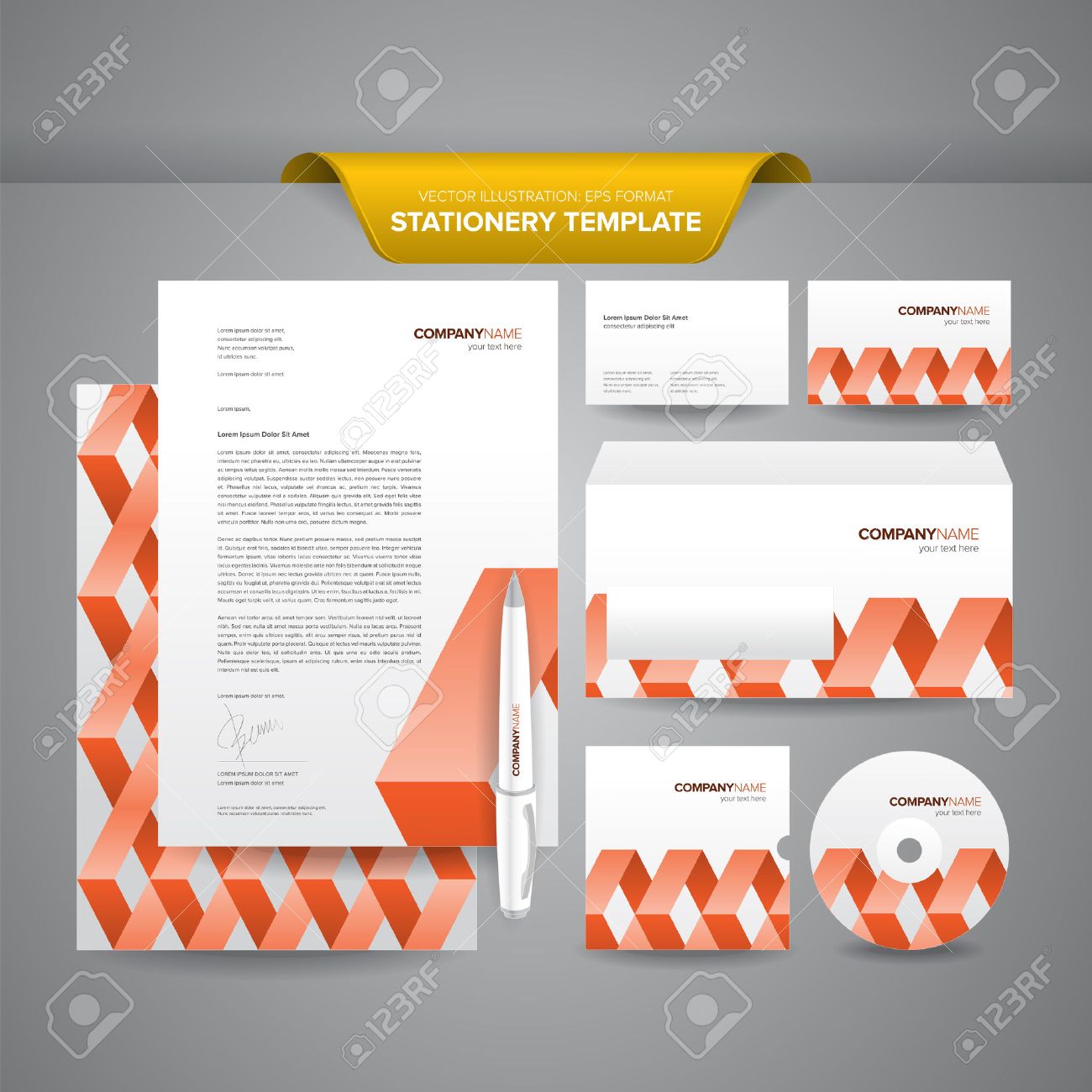 Complete Set Of Business Stationery Templates Such As Letterhead Throughout Business Card Letterhead Envelope Template