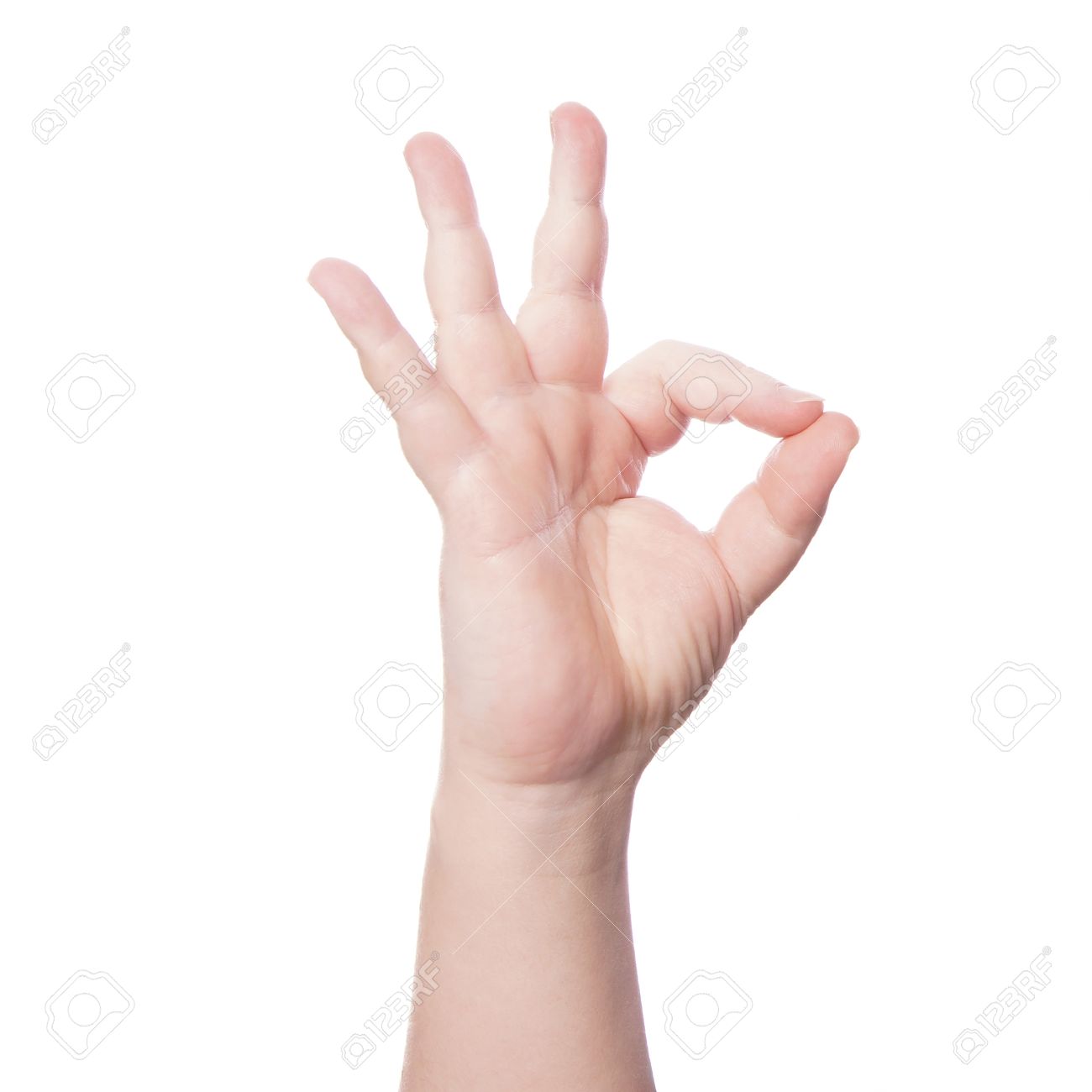 thumb and forefinger forming ok okay hand sign stock photo picture