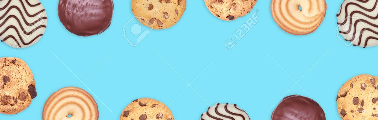 Cookies And Biscuits Border Frame In Banner Or Header Format