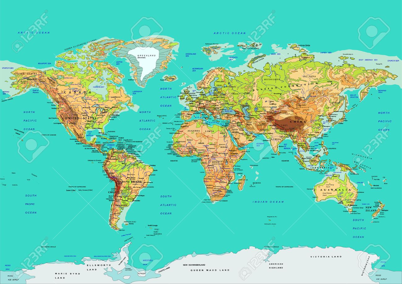 Map of the World. Names of countries and cities, continents, state borders are located on separate layers. - 56877474 Map of the World. Names of countries and cities, continents, state borders are located on separate layers. - 56877474