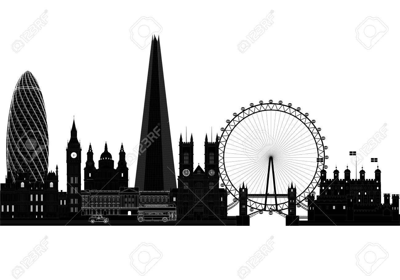 London City Skyline Silhouette Vector Illustration Isolated Royalty Free Cliparts Vectors And Stock Illustration Image