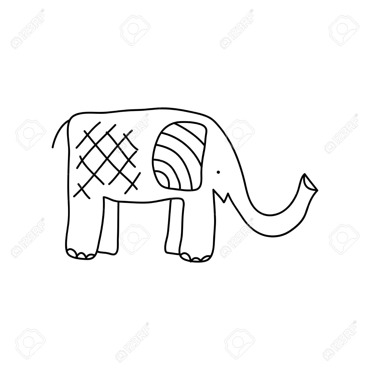 Download Colorings Elephant Doodles Isolated On A White Background Royalty Free Cliparts Vectors And Stock Illustration Image 143432417