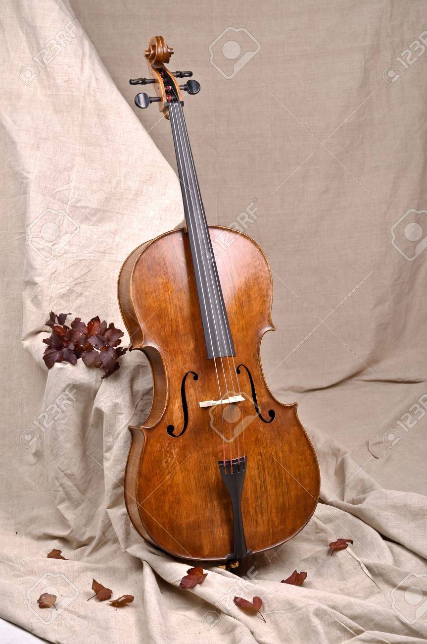 Un Violoncelle En Arriere Plan Beige Banque D Images Et Photos Libres De Droits Image