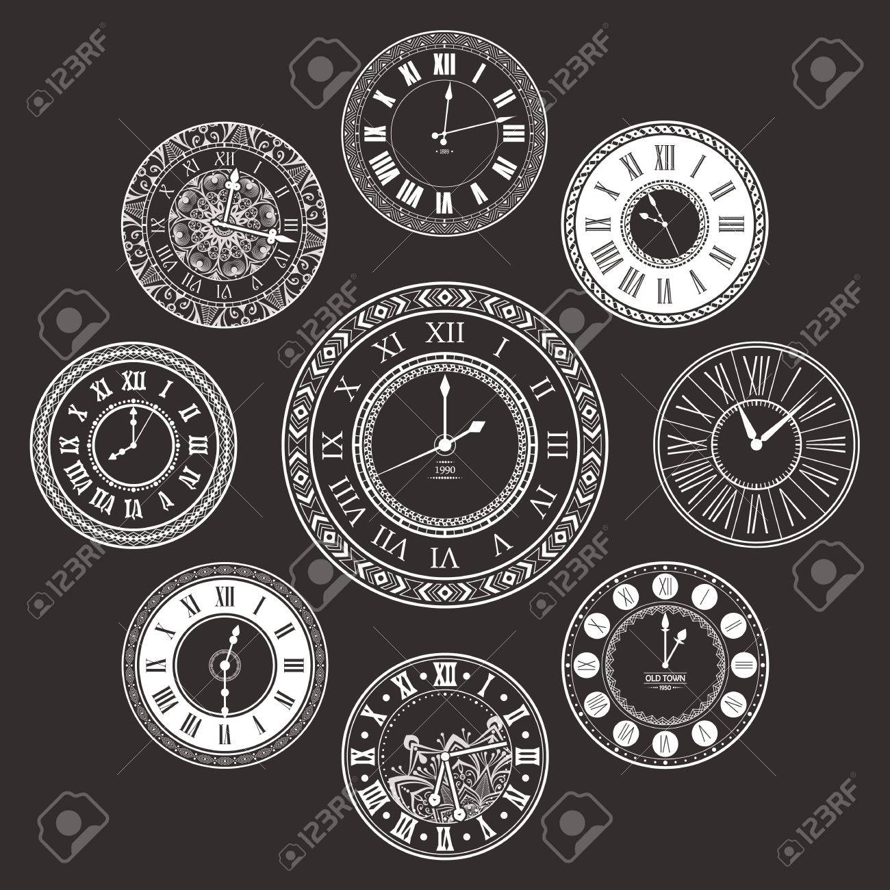 Vector reloj de época diales. aislado antiguo reloj clásico. diseño retro temporizador antigua. silueta tradicional. diseño gráfico objeto de Vector reloj de época diales. aislado antiguo reloj clásico. diseño retro temporizador antigua. silueta tradicional. diseño gráfico objeto de