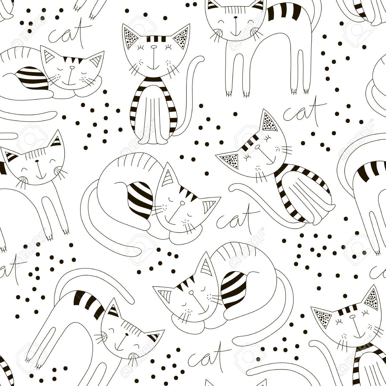 Impression De Fond Transparente Colore Chats Mignons Conception De Papier Peint Pour Enfants Toile De Fond De Mode Dessines A La Main Conception Animale Mignonne Et Amusante Clip Art Libres De Droits Impression De Fond Transparente Colore Chats Mignons Conception De Papier Peint Pour Enfants Toile De Fond De Mode Dessines A La Main Conception Animale Mignonne Et Amusante Clip Art Libres De Droits