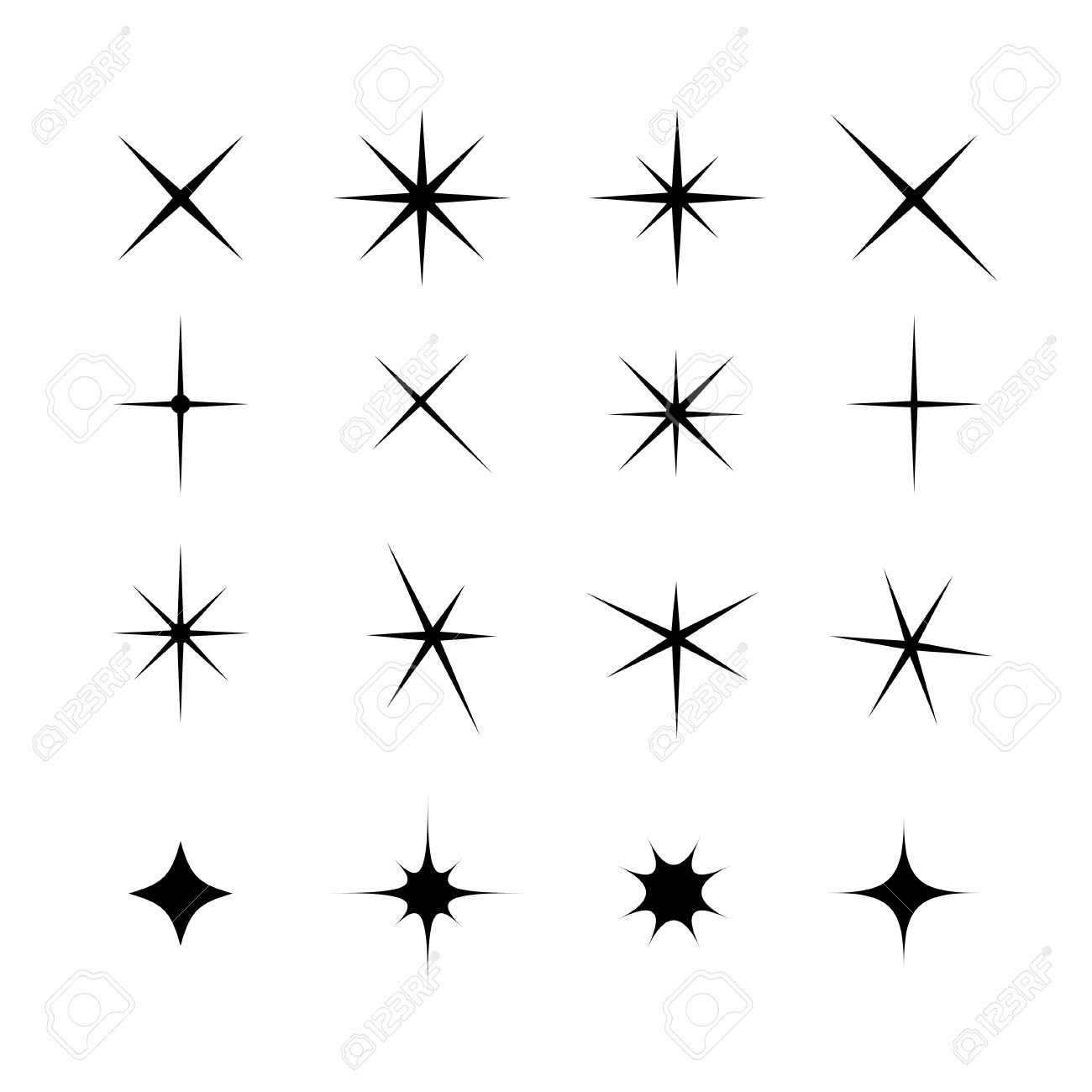 sparkle vector sparkles black symbols sparkle star symbols