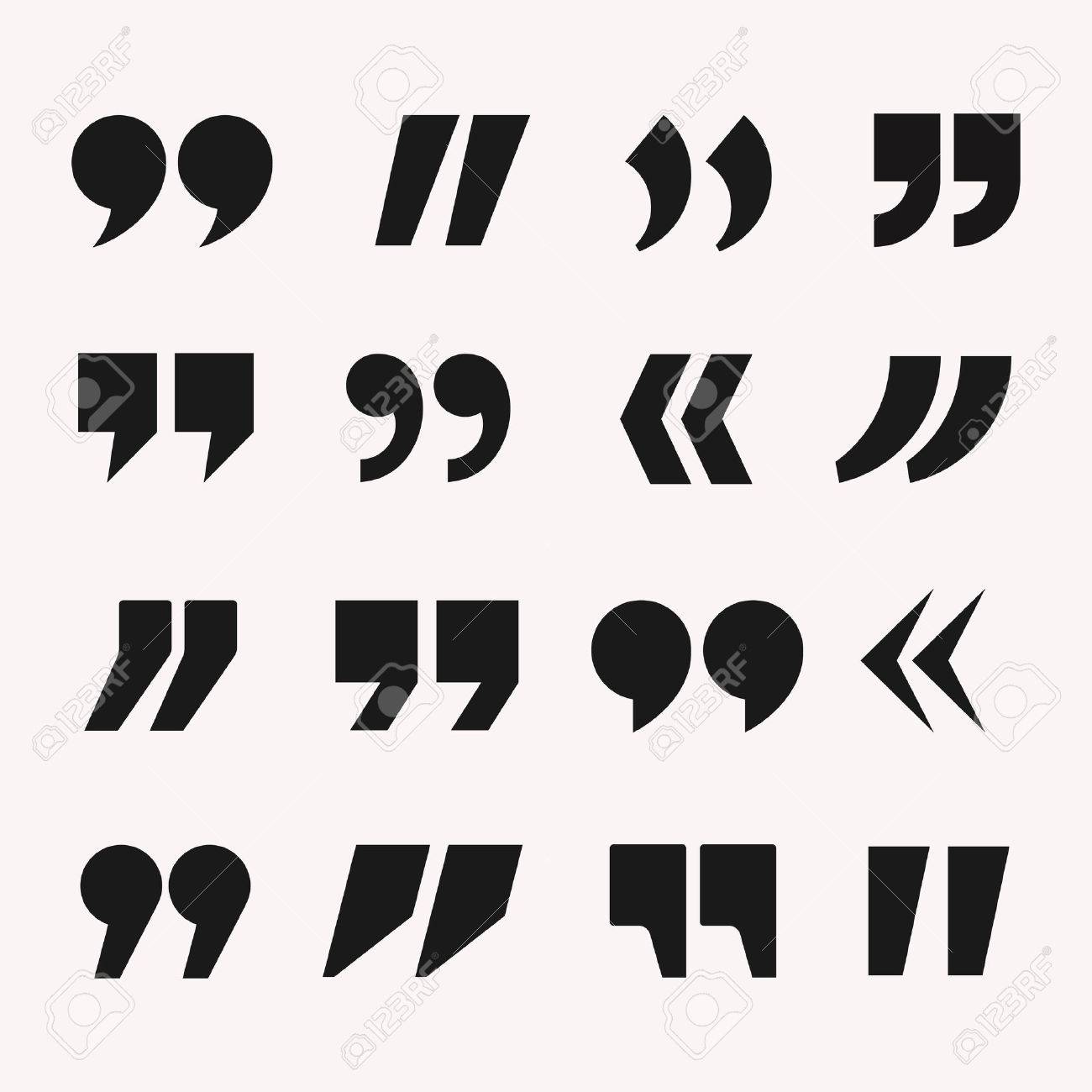 Quotes Icon Set. Quote Marks Black Symbol. Quotation Marks Isolated From  Background. Quotes Design In Flat Style. Quotes Template Collection.  Royalty Free SVG, Cliparts, Vectors, and Stock Illustration. Image 56308465., image size:1300x1300