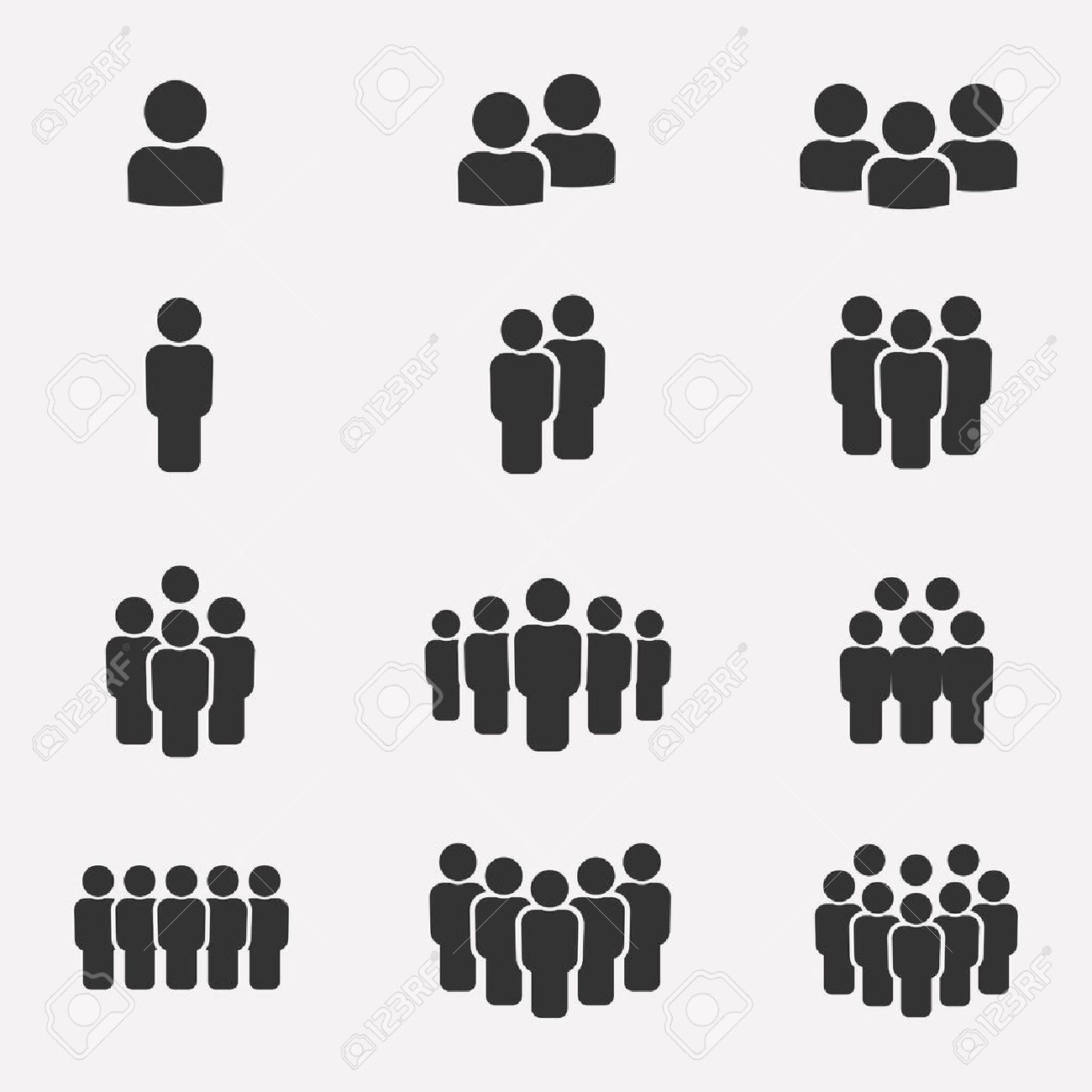 Team icon set. Group of people icons isolated on a white background. Business team icons collection. Crowd of people black silhouettes simple. Team icons in flat style. - 59728634 Team icon set. Group of people icons isolated on a white background. Business team icons collection. Crowd of people black silhouettes simple. Team icons in flat style. - 59728634